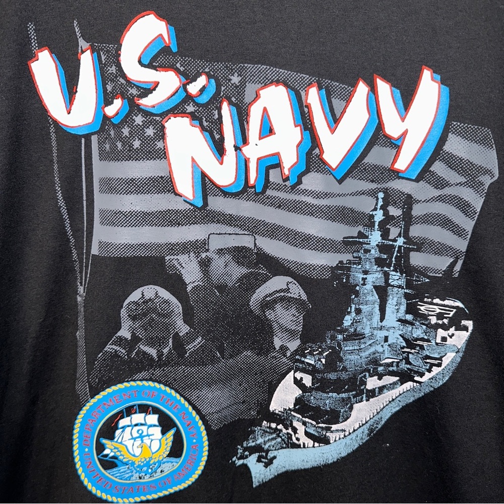 Vintage Single Stitch T Shirt US Navy Hanes Fifty Fifty Size Large L